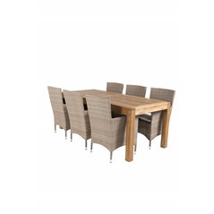 Little John Dining Table - 200*90*H76 - Acacia, Malin Armchair - Nature/Sand_6