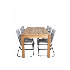 Little John Dining Table – 200*90*H76 – Acacia, Lindos Chair – Black/Grey_6