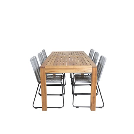 Little John Dining Table – 200*90*H76 – Acacia, Lindos Chair – Black/Grey_6