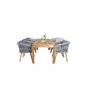 Little John Dining Table - 200*90*H76 - Acacia, Chania Armchair - Harmaa / Acacia