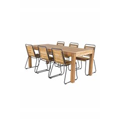 Little John Dining Table - 200*90*H76 - Acacia, Bois Dining Chair - Black Alu / Acacia_6