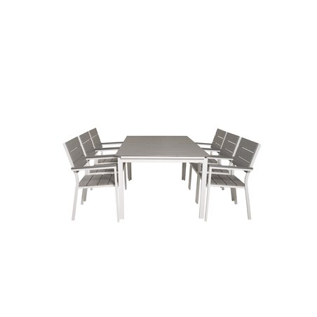 Levels Table 160/240 - White/GreyLevels Chair (stackable) - White Alu / Grey Aintwood_6