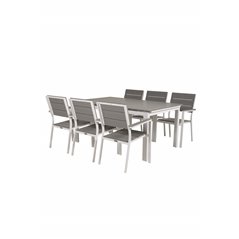Level table 160/240 - Hvid / GråLevels Stol (stabelbar) - Hvid Alu / Grå Aintwood_6
