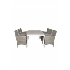 Levels Table 160/240 - White/GreyMalin Armchair - Grey/Grey_6