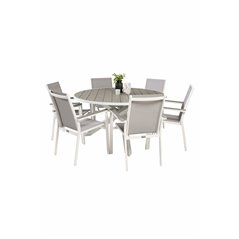 Parma Table ø 140 - White/Grey, Parma Chair - White/Grey_6