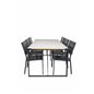 Texas Dining Table 200*100 - Black Alu / Teak / Grey Spray kivi, Tasotuoli