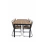 Bois Dining Table 205*90cm - Black Legs / Acacia, Bois Dining Chair - Black Alu / Acacia