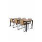 Bois Dining Table 205*90cm - Black Legs / Acacia, Bois Dining Chair - Black Alu / Acacia