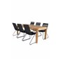 Little John Dining Table - 200*90*H76 - Acacia, Bois Armchair - Black Alu / Black Rope