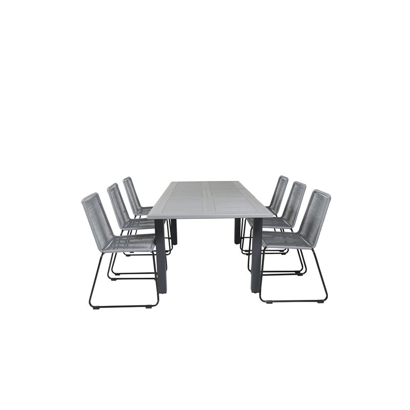 Albany Table - 152/210 - Black/Grey+Lindos Pääartikkeli: Black/Grey_6