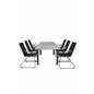 Albany Table - 152/210 Black/Grey+Bois Armchair - Black Alu / Black Rope