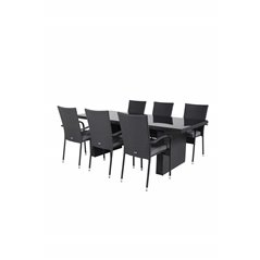 Padova Table 200*100 - Black/Glass, Anna Chair - Black_6