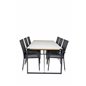 Texas Dining Table 200*100 - Black Alu / Grey Suihkukivi, Anna Chair Black_6