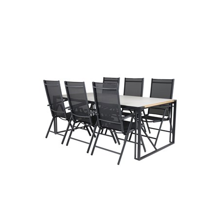 Texas Dining Table 200*100 - Black Alu / Teak / Harmaa suihkukivi, Break 5:pos Pääartikkeli: Black/Black_6