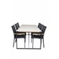 Texas Dining Table 200*100 - Black Alu / Teak / Harmaa suihkukivi, Texas Chair Musta/Teak_6