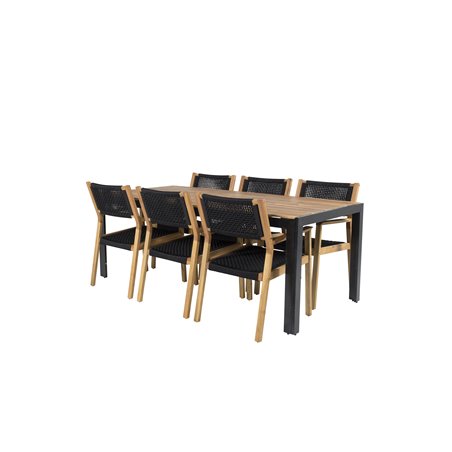 Bois Dining Table 205*90cm - Black Legs / Acacia, Little John Dining Pääartikkeli: Black Rope / Acacia