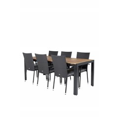 Bois Dining table 205*90cm - Black Legs / Acacia , Anna Chair - Black_6