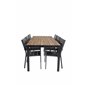 Bois Dining Table 205*90cm - Black Legs / Acacia, Levels Chair (pinottavissa) - Black Alu / Black Aintwood