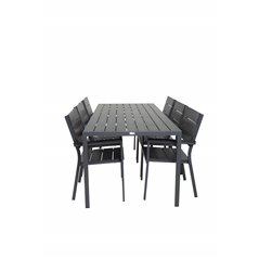 Break Table 205*90 - Black/BlackLevels Chair (stackable) - Black Alu / Black Aintwood_6