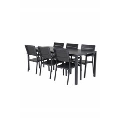 Break Table 205*90 - Black/BlackLevels Chair (stackable) - Black Alu / Black Aintwood_6