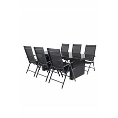 Padova Table 200*100 - Black/Glass, Break 5:pos Chair - Black/Black_6