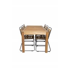 Peter Dining Table - 200*90*H76 - Acacia, Bois Dining Chair - Black Alu / Acacia_6