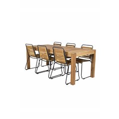 Peter Dining Table - 200*90*H76 - Acacia, Bois Dining Chair - Black Alu / Acacia_6