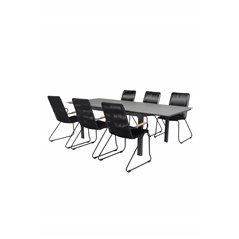 Levels Table 160/240 - Black/Grey, Bois Armchair - Black Alu / Black Rope / Acacia_6