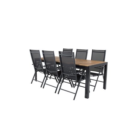 Bois Spisebord 205 * 90cm - Sorte Ben / Acacia, Break 5: pos Stol - Sort / Sort_6
