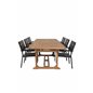 Kenya Spisebord 195/295 * 110 * H75 - Teak, Levels Chair (stabelbar) - Sort Alu / Sort Aintwood_6