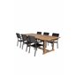 Kenya Spisebord 195/295 * 110 * H75 - Teak, Levels Chair (stabelbar) - Sort Alu / Sort Aintwood_6