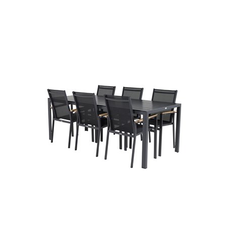 Taulukko 205*90 - Black/BlackTexas Chair - Black/Teak_6