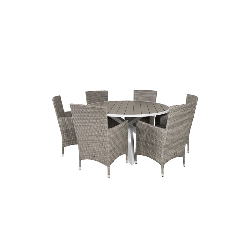 Parma Taulu 140 - Valkoinen/Grey, Malin Armchair Grey_6