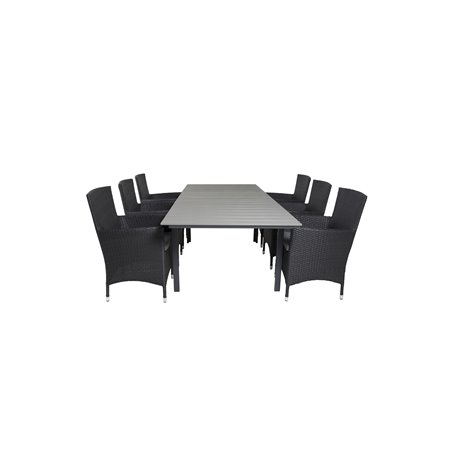 Levels Table 160/240 - Black/Grey, Malin Armchair - Black/Grey_6