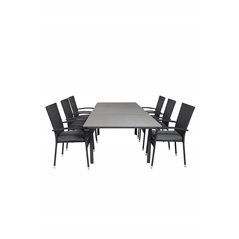 Levels Table 160/240 - Black/Grey, Anna Chair - Black_6