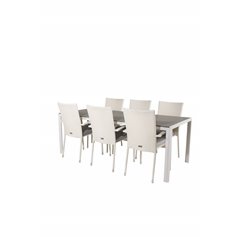 Break Table 205*90 - White/GreyAnna Chair - White_6