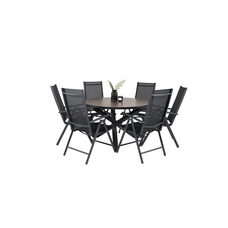 Llama Round Dining Table 120 - Black Alu / Brown HPL Pääartikkeli: Black/Black_6