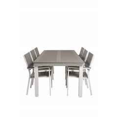 Albany Table - 224/324 - White/GreyLevels Chair (stackable) - White Alu / Grey Aintwood_6