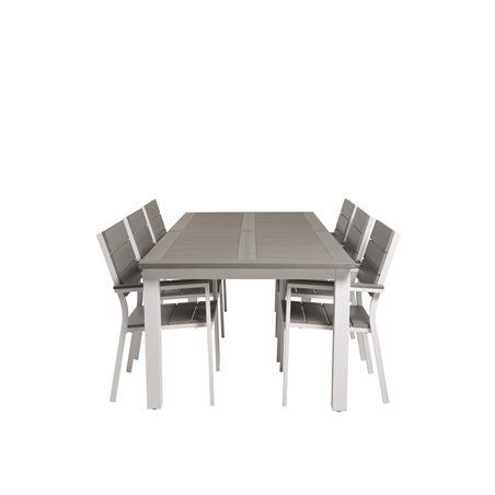 Albany Table - 224/324 - White/GreyLevels Chair (stackable) - White Alu / Grey Aintwood_6