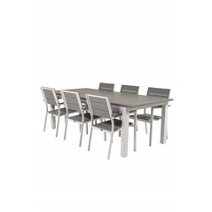 Albany Table - 224/324 - White/GreyLevels Chair (stackable) - White Alu / Grey Aintwood_6