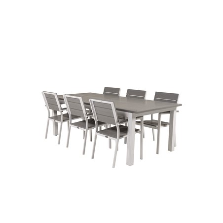 Albany Table - 224/324 - White/GreyLevels Chair