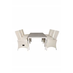 Levels Table 160/240 - White/GreyPadova Chair (Recliner) - White/Grey_6