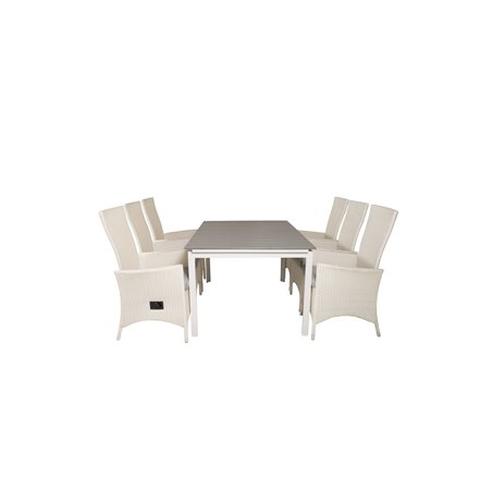 Levels Table 160/240 - White/GreyPadova Chair (Recliner) - White/Grey_6