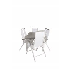 Albany Table - 152/210 - White/GreyAlbany 5:pos Stol - Vit Aluminium/vit textilene/aintwood_6