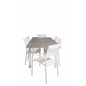 Albany Tabell - 152/210 - Vit / Gråsantorini Armstol (stapelbar) - Vit Aluminium / Vit Textilene_6