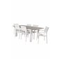 Albany Tabell - 152/210 - Vit / Gråsantorini Armstol (stapelbar) - Vit Aluminium / Vit Textilene_6