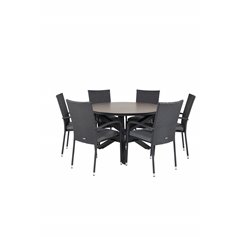 Llama Round Dining Table 120 - Black Alu / Brown HPL Black_6