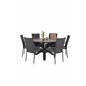 Llama Round Dining Table 120 - Black Alu / Brown HPL Black_6