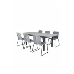 Albany Table - 160/240 - Black/Grey, Lindos Chair - Black/Grey_6