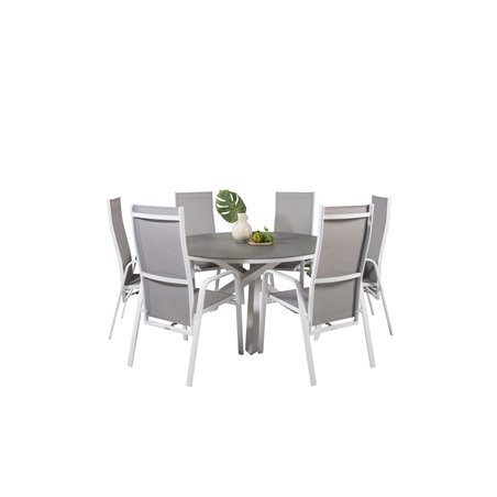 Copacabana Table ø 140 - Valkoinen/Harmaa, Copacabana Lepotuoli - Valkoinen/Grey_6
